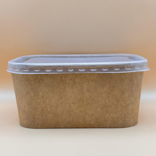 1000ml Kraft Rectangle Container + Lids