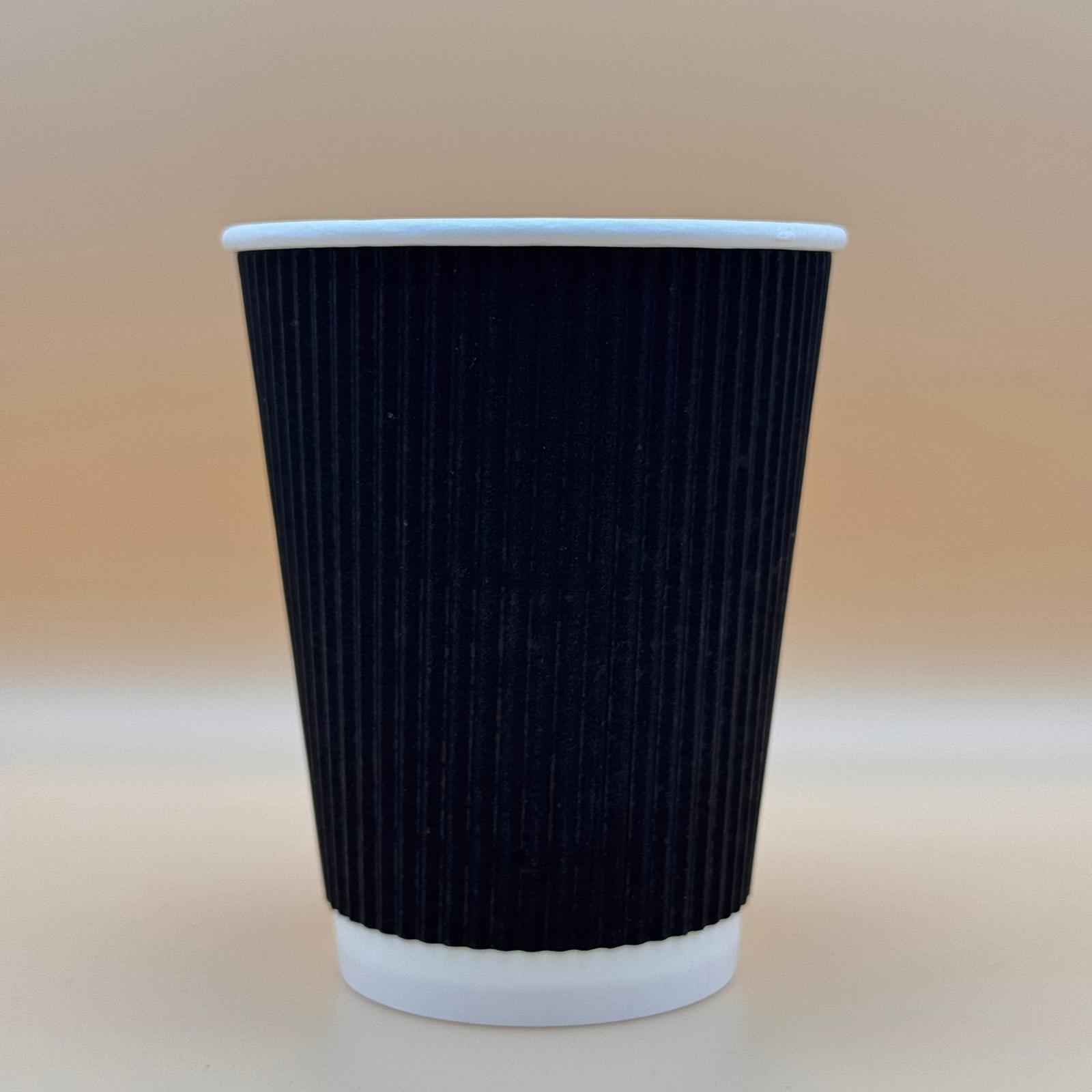 12oz Black Ripple Cups