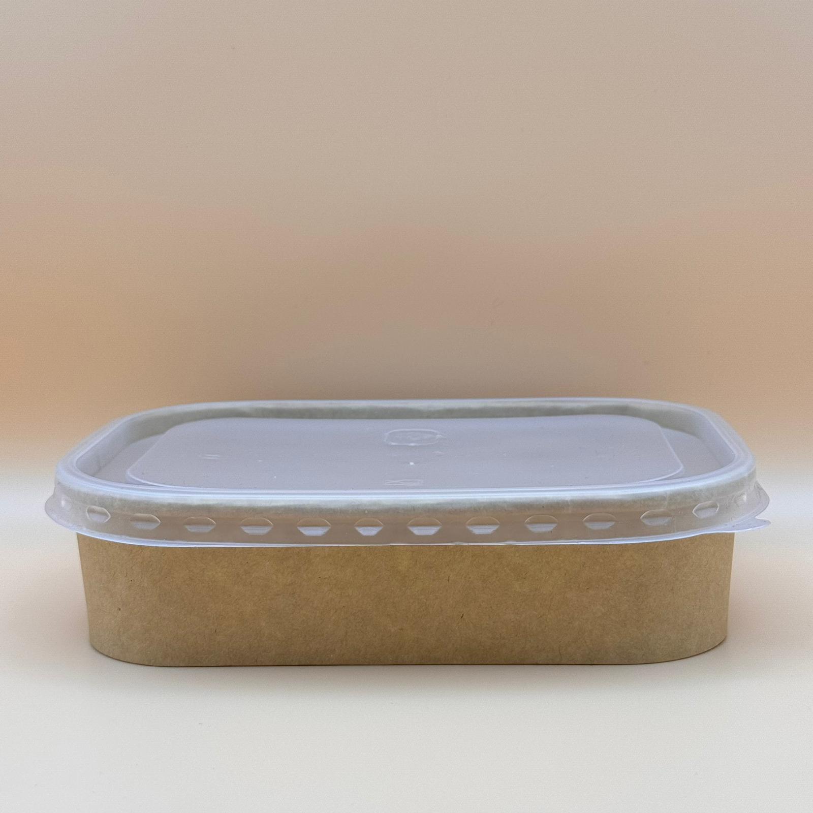 500ml Kraft Rectangle Container + Lids