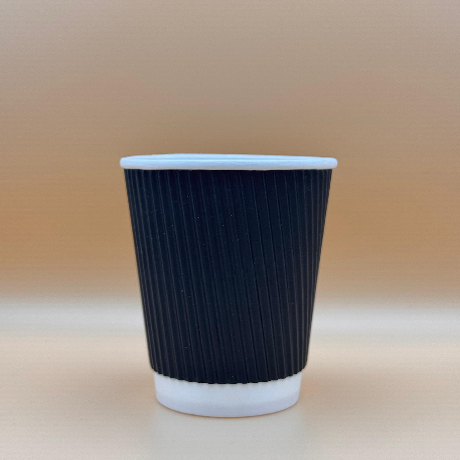8oz Black Ripple Cup