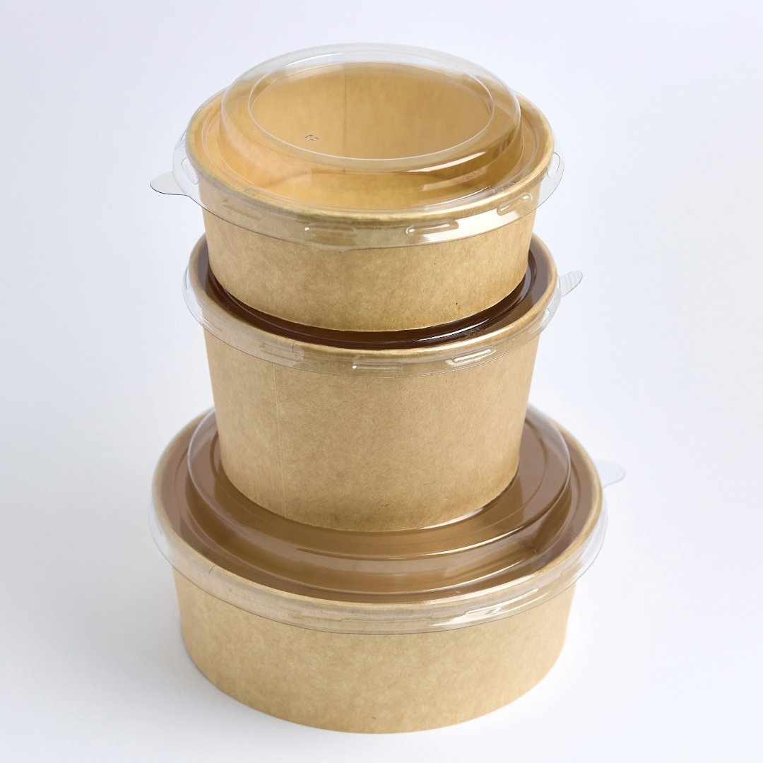 1000ml Kraft Round Containers + Lids – Silverstar Packaging