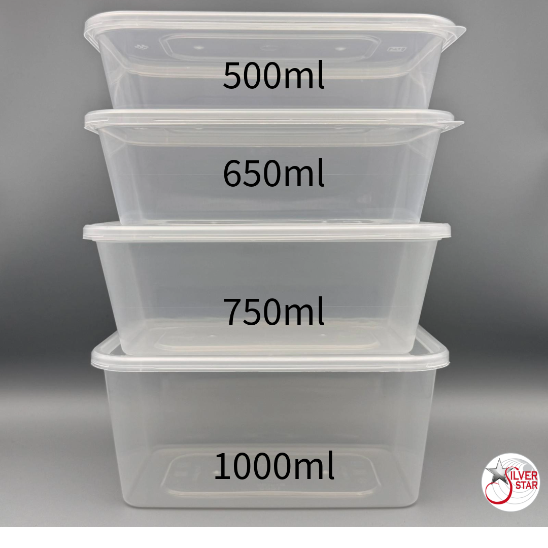 1000ml Heavy Duty Microwave Container + Lids